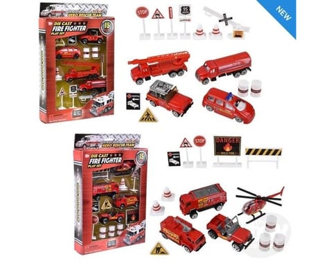 The Toy Network 15Pc Die-Cast Fire Fighter Play Set