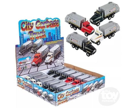 The Toy Network 6IN DIECAST PULL BACK SANITATION TRUCK