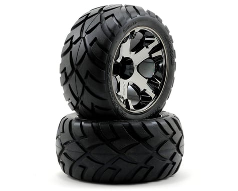 Traxxas Anaconda Tires w/All-Star Front Wheels (2) (Black Chrome) (Standard)