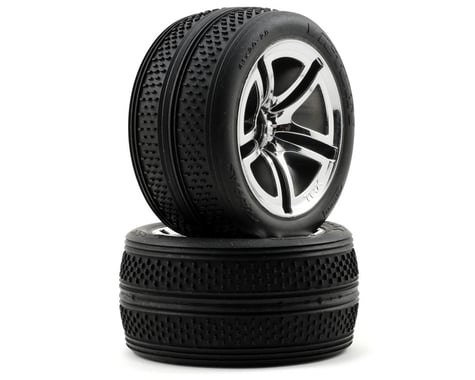 Traxxas Victory Tires w/Twin Spoke Front Wheels (2) (Jato) (Chrome) (Standard)