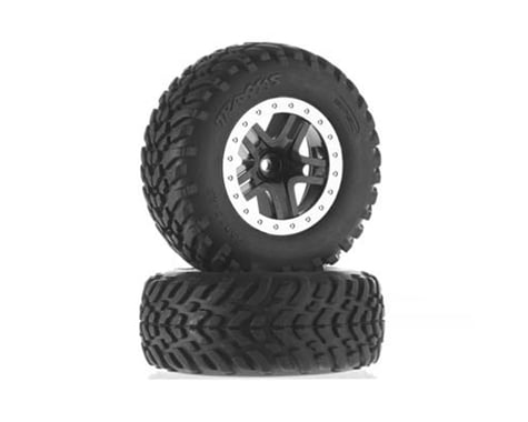 Traxxas Tire/Wheel Assembled Glued SCT Split-Spoke Black
