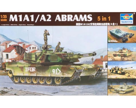Trumpeter Scale Models 01535 1/35 M1A1/A2 Abrams Tank 5 in 1 Kit