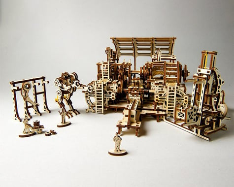 UGears Mechanical Town Robot Factory Wooden 3D Model