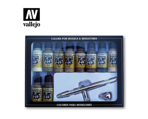 Vallejo Paints Ma Paint Set Camo Colors W/Airbrush