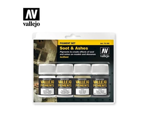 Vallejo Paints Soot N Ashes Pigment Set 4 X 35Ml.