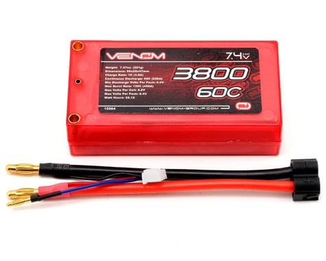 Venom Power 2S LiPo 60C Short Battery Pack w/Universal Connector (7.4V/3800mAh)