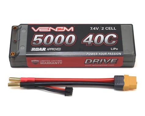 Venom Power 2S 40C Hard Case LiPo Battery w/UNI 2.0 Connector (7.4V/5000mAh)