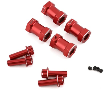 Yeah Racing 12mm Aluminum Hex Adaptors (Red) (4) (20mm Offset)