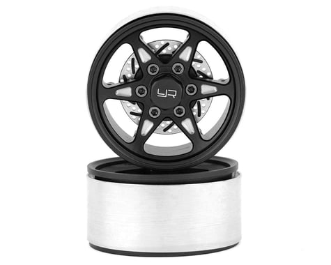 Yeah Racing 1.9" Aluminum BXN 6 Spoke Beadlock Wheels w/Faux Rotors (Black) (2)