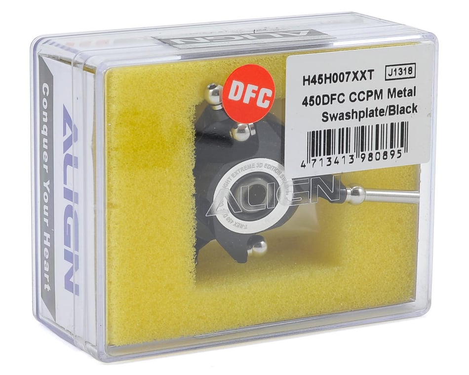 Align 450DFC CCPM Metal Swashplate (Black) [AGNH45H007XX] - HobbyTown