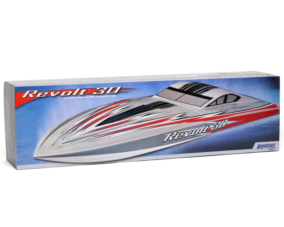 AquaCraft Revolt 30 Brushless RTR FE Deep Vee Boat Blue White w Tactic 2.4GHz Radio System