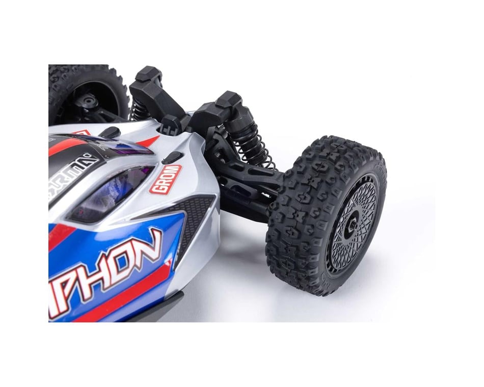 Arrma Typhon Grom MEGA 4WD 380 Brushed 1/14 Buggy RTR (Blue/Silver