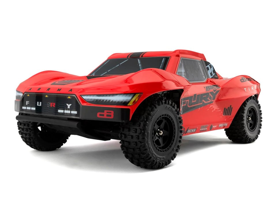 Arrma Fury 2WD MEGA 550 RTR Brushed 1 10 Off Road Short Course Truck Red w SLT2 2.4GHz Radio Battery Charger