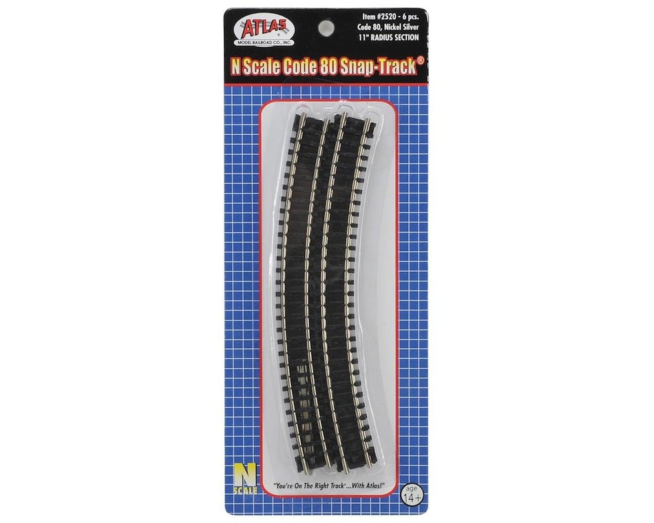 6 pcs N scale 5" Curved TRACK for Model Train Layouts & Displays Atlas