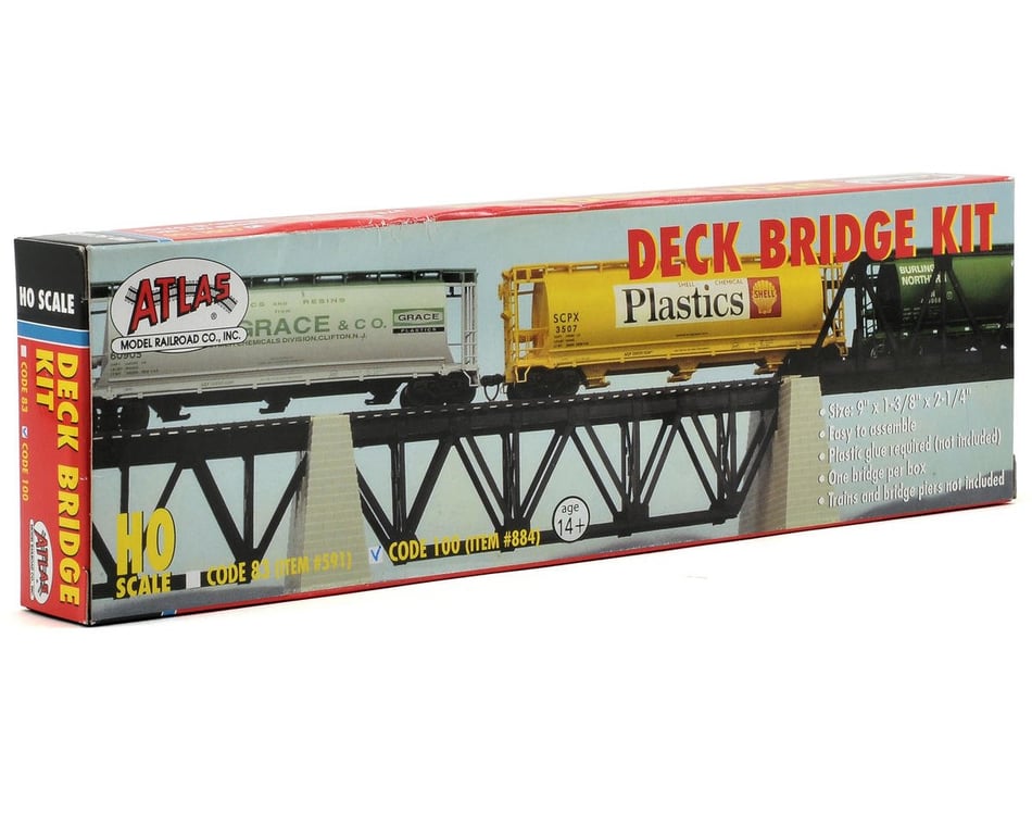 Atlas 884 HO Code 100 Deck Truss Bridge Kit for sale online 