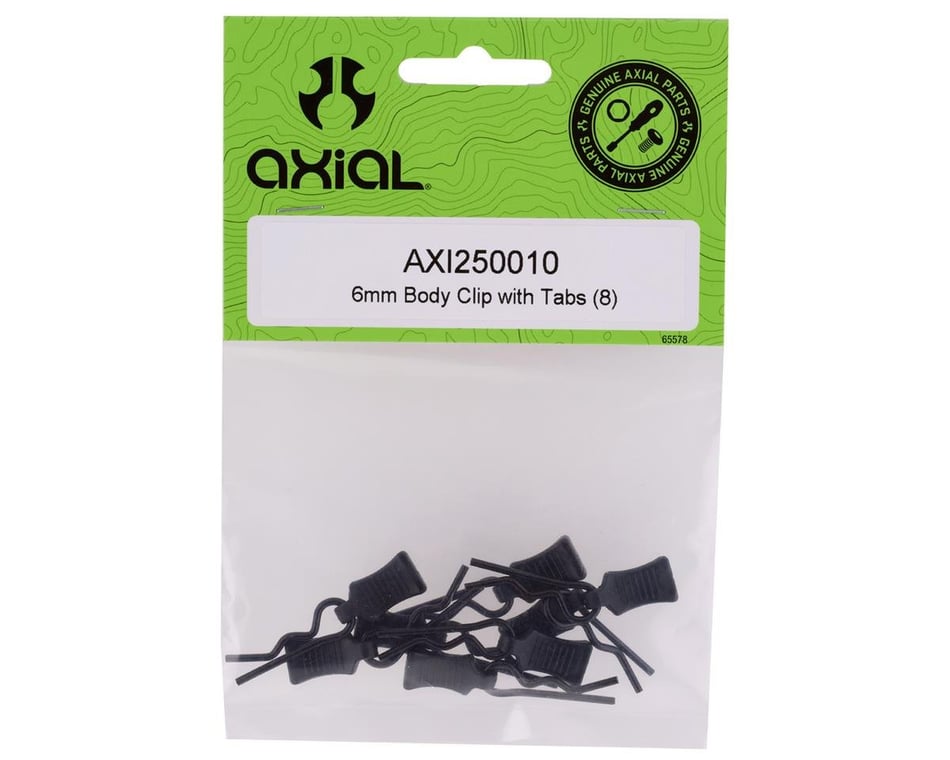 Axial 6mm Body Clip w/Tabs (8)