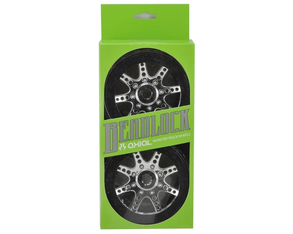Axial 1/8 Oversize 8-Spoke 3.8 Beadlock Wheels, 17mm Hex, Chrome
