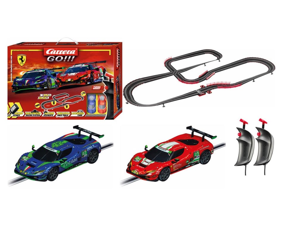 Carrera GO Ferrari Power Racing Electric 1 43 Slot Car Racing Track Set w Ferrari 296 GT3 Ferrari 296 GT3 Cars