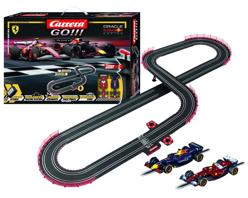 Carrera GO!!! Champion's Racing 1/43 Slot Car Racing Track Set w