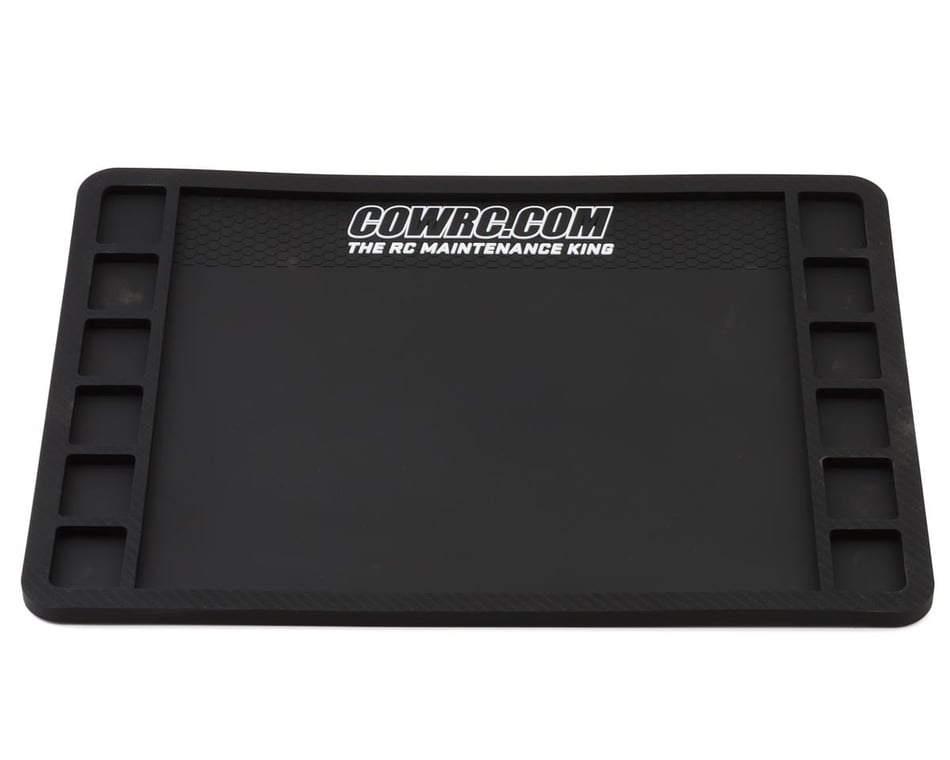Cow RC Screw Catcher Carbon Series Rubber Pit Mat (12