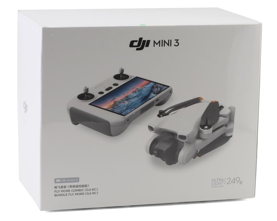 DJI Mini 3 Drone Fly More Combo w/DJI RC Transmitter, Battery