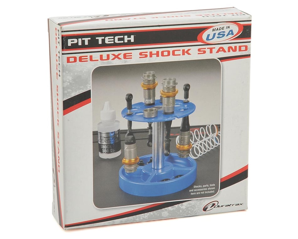 DTXC2385 Pit Tech Deluxe Shock Stand 1/8 & 1/10 Scale Blue - Duratrax 