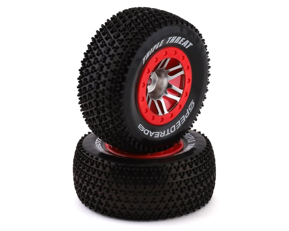 DuraTrax SpeedTreads Triple Threat SC Pre-Mounted Rear Tires (2