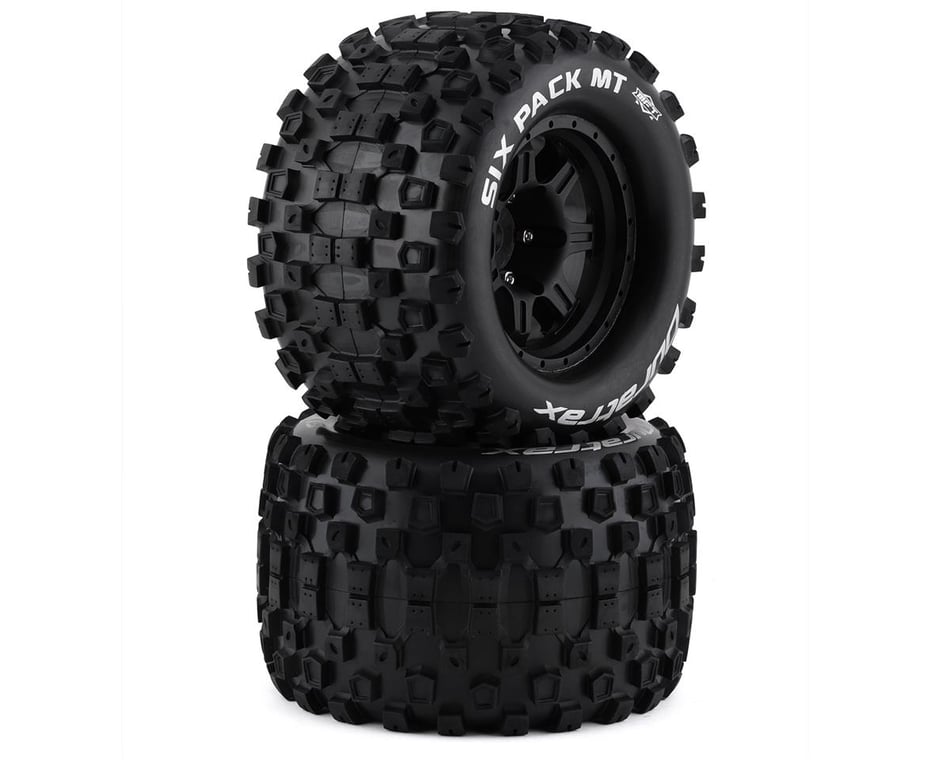 DuraTrax SixPack MT Belted 3.8 Pre Mounted Truck Tires w 17mm Hex Black 2 DTXC5636 HobbyTown