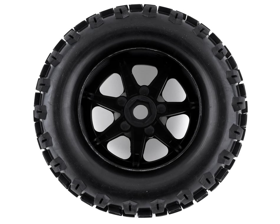Duratrax Six-Pack MT 3.8" Mounted 1/2" Offset Tires Black 2