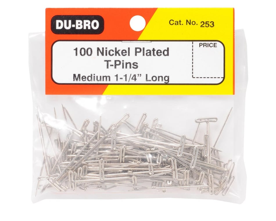 Dubro 1 Nickel Plated T-Pins (100)