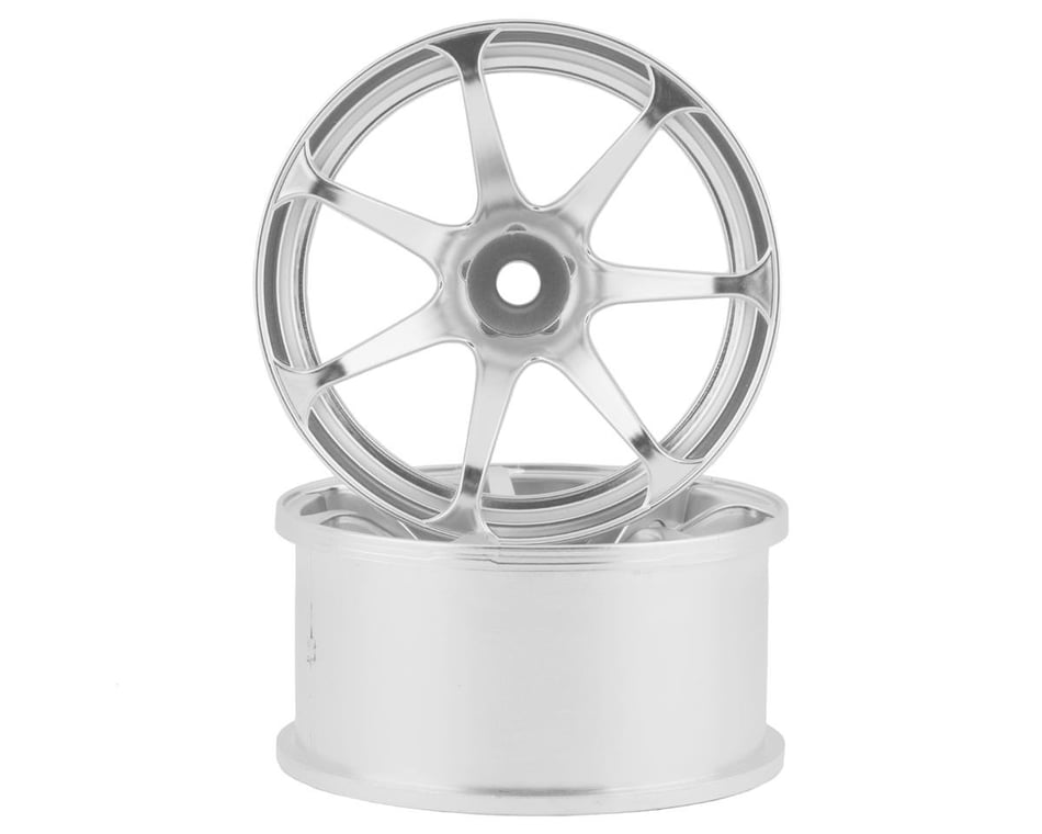 Mikuni AVS Model T7 7-Spoke Drift Wheels (Matte Silver) (2) (5mm Offset)  w/12mm Hex