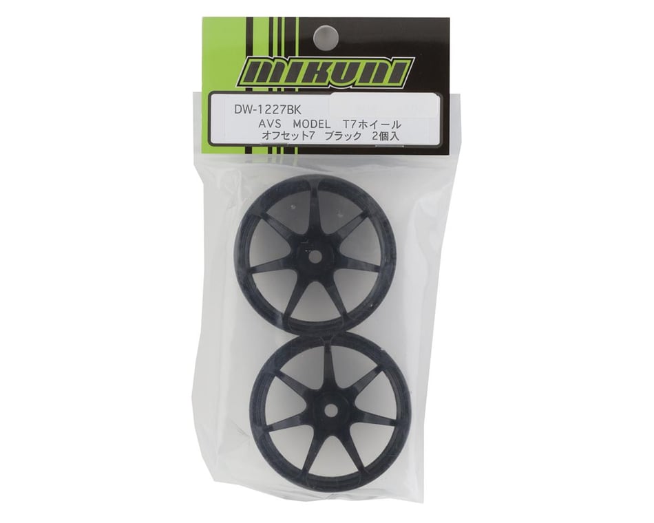 Mikuni AVS Model T7 7-Spoke Drift Wheels (Black) (2) (7mm Offset