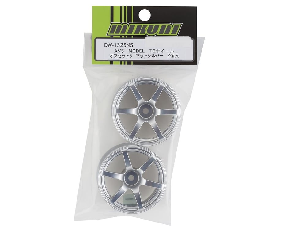 Mikuni AVS Model T6 6-Spoke Drift Wheel (Matte Silver) (2) (5mm