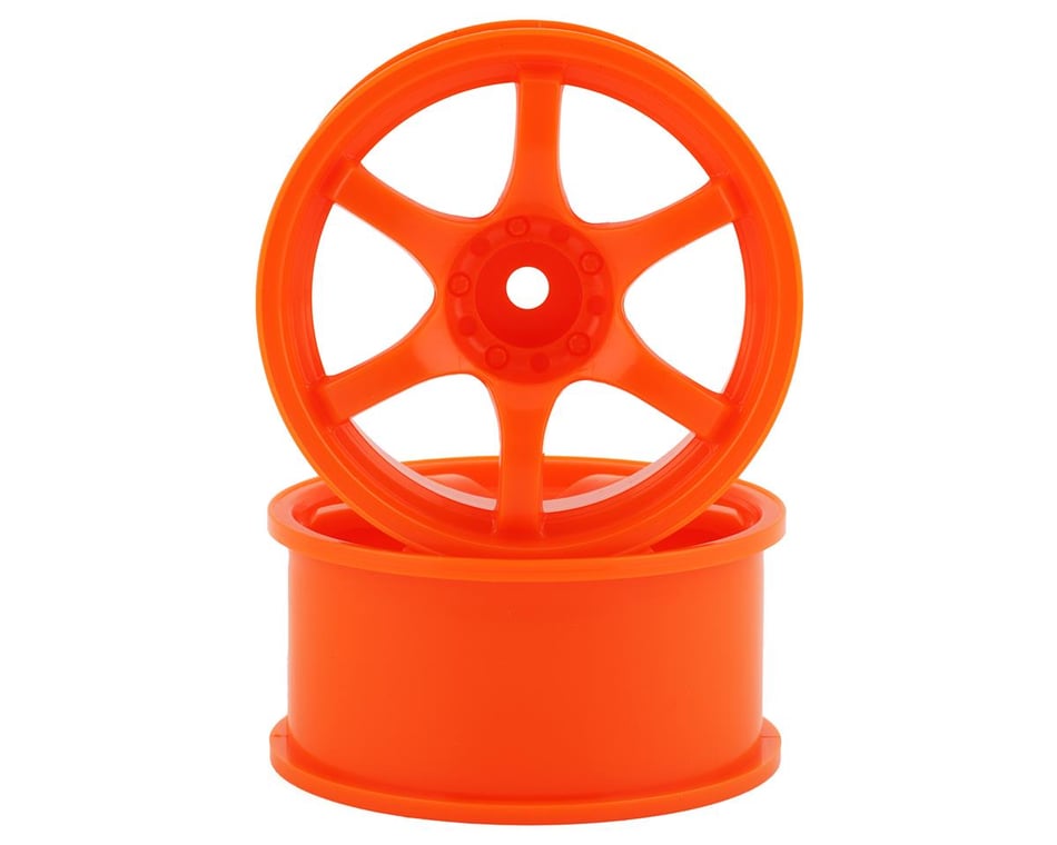 Mikuni Gram Lights 57D 6-Spoke Drift Wheels (Fluorescent Orange