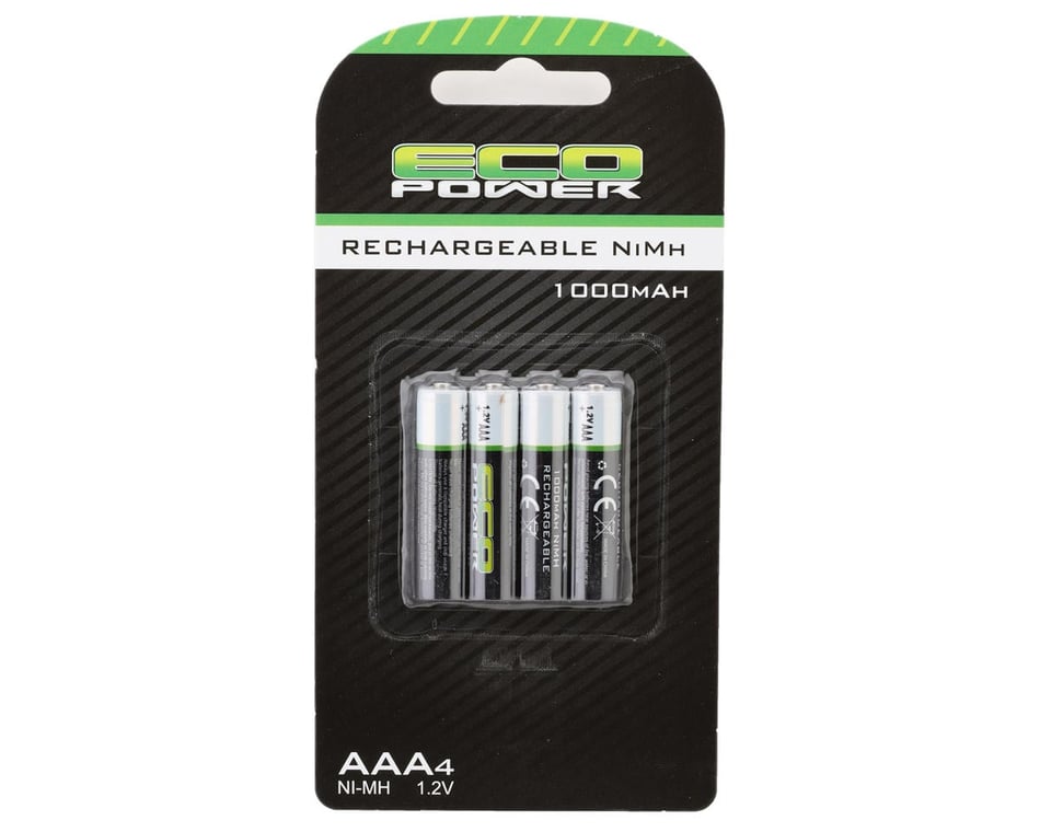 EcoPower High Power Rechargeable AAA NiMH Batteries (4) (1.2V