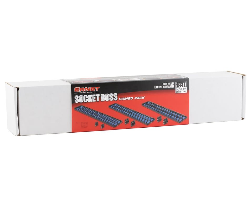 ernst mfg 8497 BL socket boss high-density tray w/2 1/5" socket rail system blue 