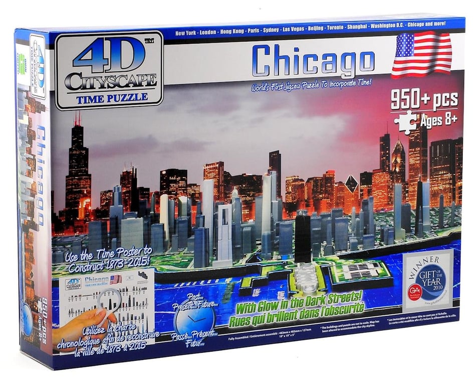 4D Cityscape Chicago Time Puzzle : : Toys & Games