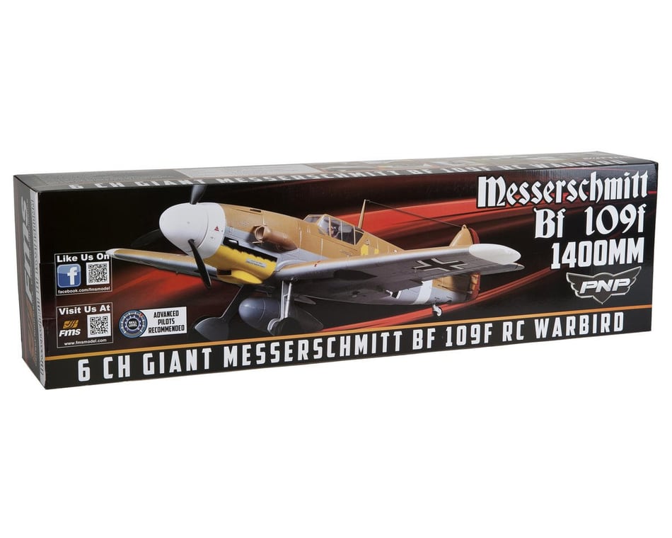 FMS Bf 109 Messerschmitt Warbird Plug-N-Play Electric Airplane (1400mm)  (Brown)