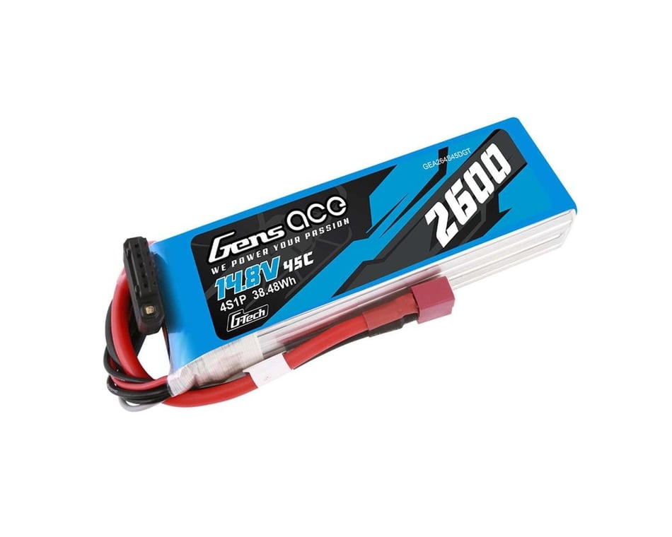 Gens Ace G-Tech Smart 4S LiPo Battery 45C (14.8V/2600mAh) w/T-Style  Connector