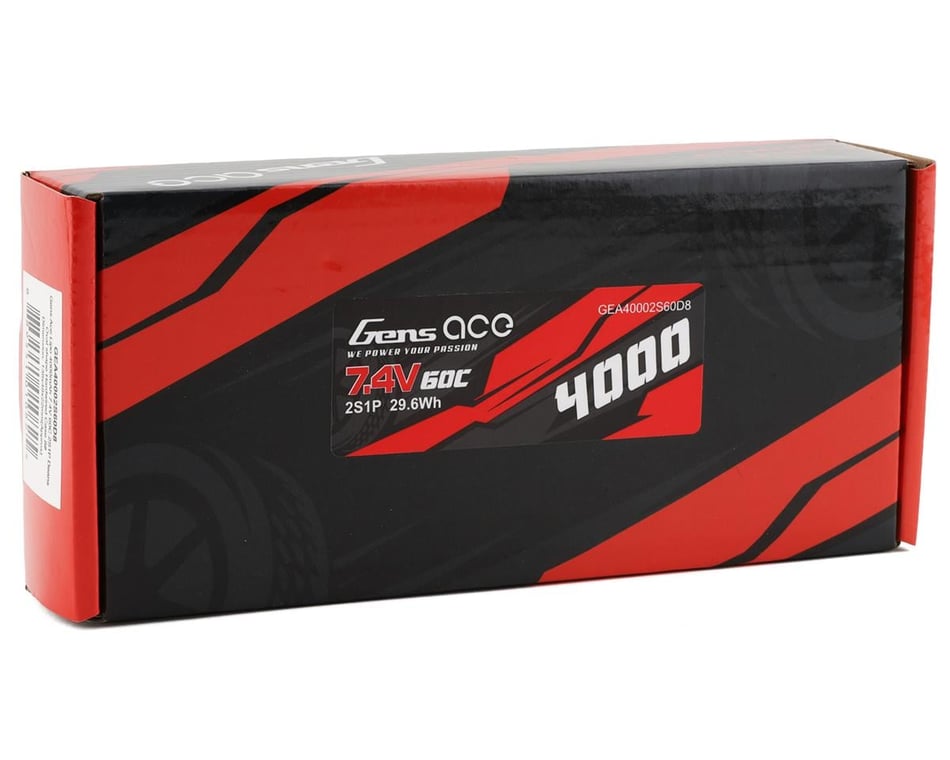 Gens Ace 2s LiPo Battery 60C (7.4V/4000mAh) [GEA40002S60D8