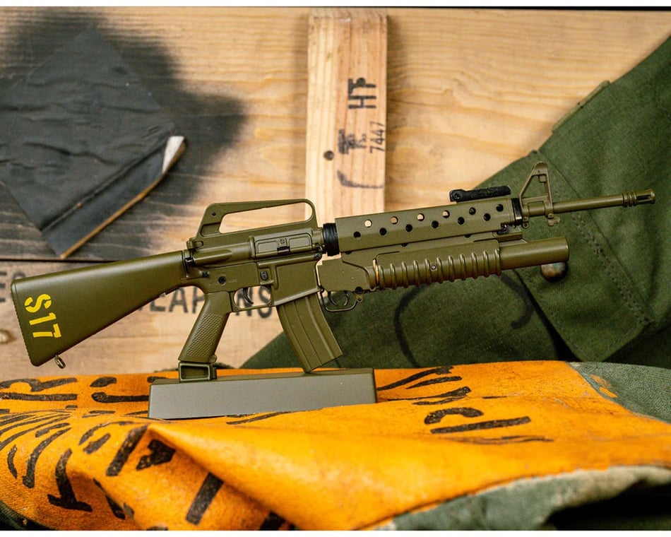 GoatGuns Miniature 1/3 Scale Die-Cast Vietnam M16A1 Grenadier Model Kit (OD  Green)