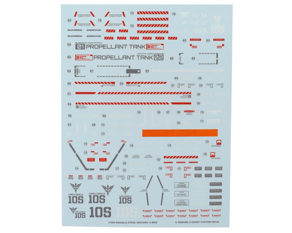 G-Rework MG MSN-06S/062 Sinanju Stein Gundam Waterslide Decal
