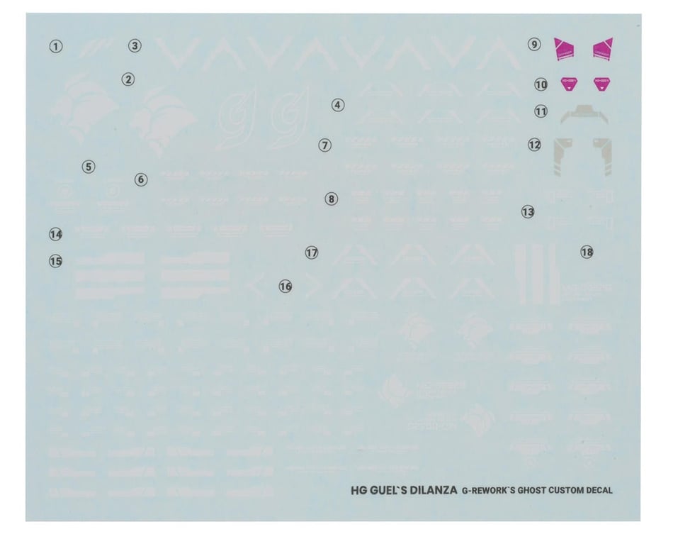 G-Rework HG Guel's Dilanza Gundam Waterslide Decal Sheet [GPTCD-H