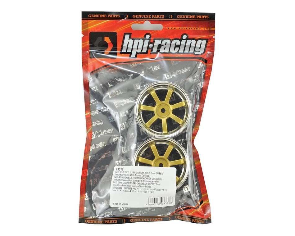 HPI Rays Gram Lights 57S-Pro 26mm Wheel (2) (Chrome/Gold) (3mm