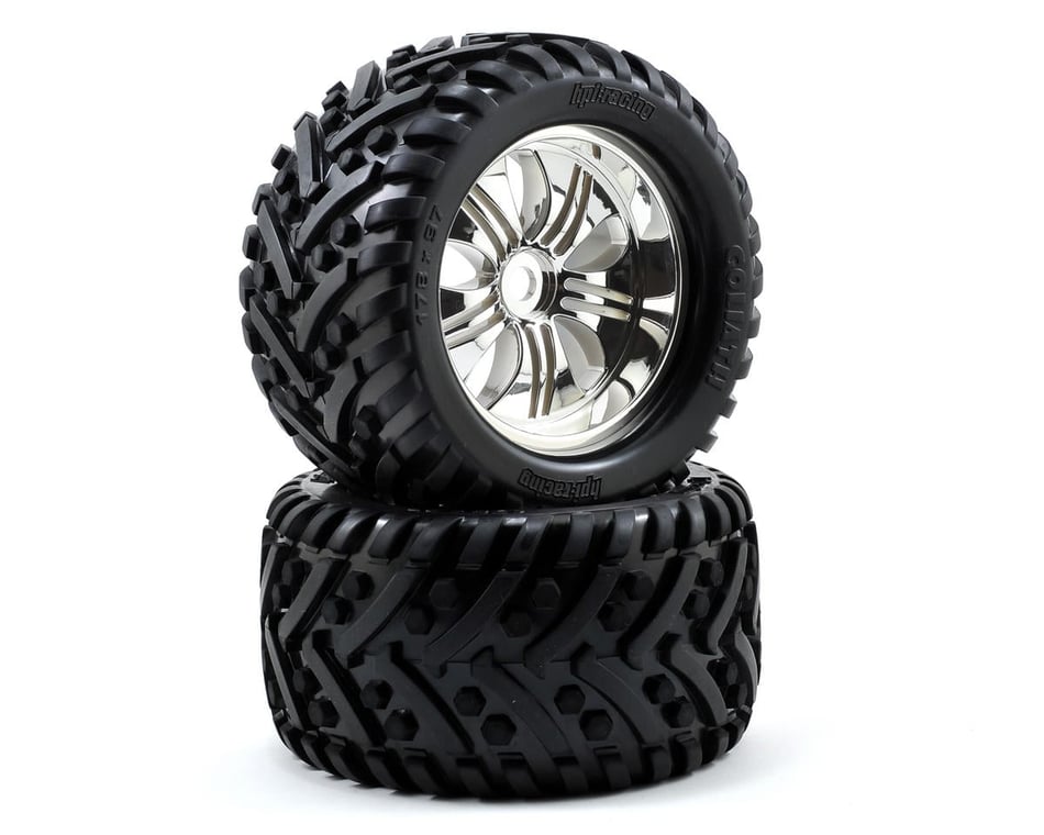 hpi サベージ用タイヤホイールGOLIATH HPI Pre-Mounted Goliath Tire w/Tremor Wheel (2) (Chrome) [HPI4728