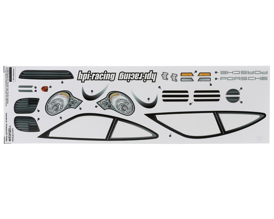 HPI 1/10 Porsche 911 Turbo Polycarbonate Touring Car Body (Clear