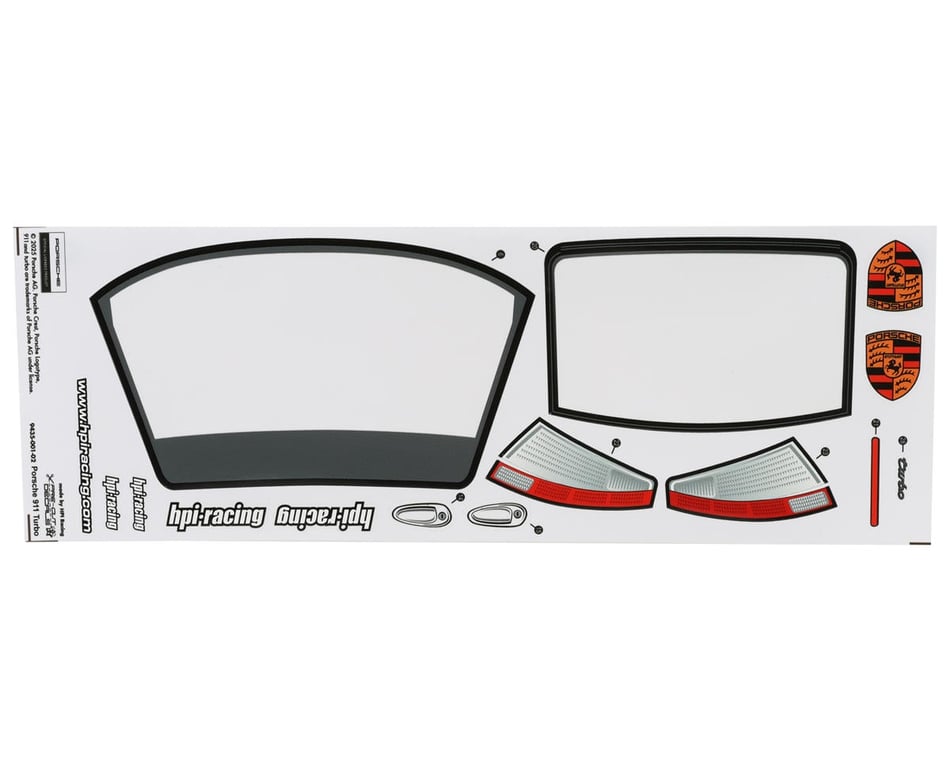 HPI 1/10 Porsche 911 Turbo Polycarbonate Touring Car Body (Clear