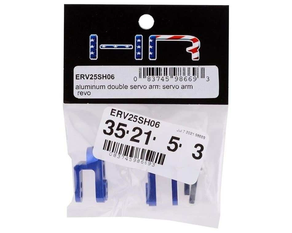 Hot Racing Traxxas Revo Aluminum Double-Shear Steering Servo Horn Arm  (Blue) (2)