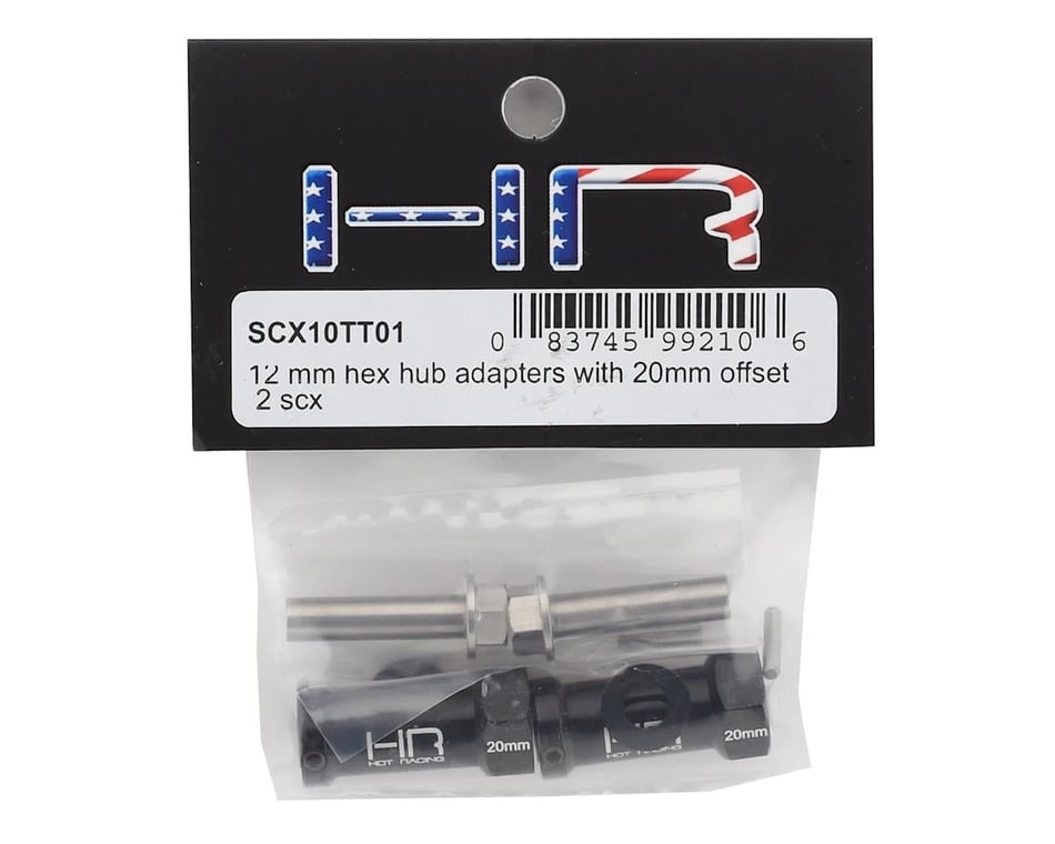 Hot Racing Axial Wheel Hub Extensions w/12mm Hex (Black) (2) (+
