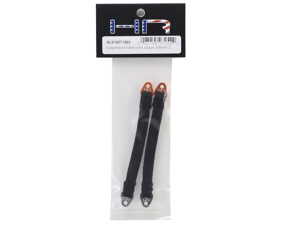 Hot Racing 105mm Suspension Travel Limit Straps (2) (Orange/Silver